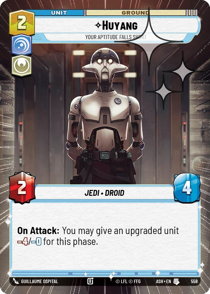Image for Huyang - Your Aptitude Falls Short (Hyperspace Foil) (558) (Ashes of the Empire) (ASH) - Star Wars: Unlimited