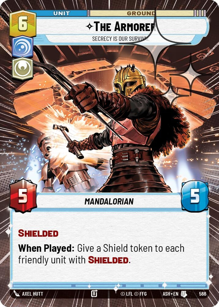 Image for The Armorer - Secrecy is Our Survival (Hyperspace Foil) (566) (Ashes of the Empire) (ASH) - Star Wars: Unlimited