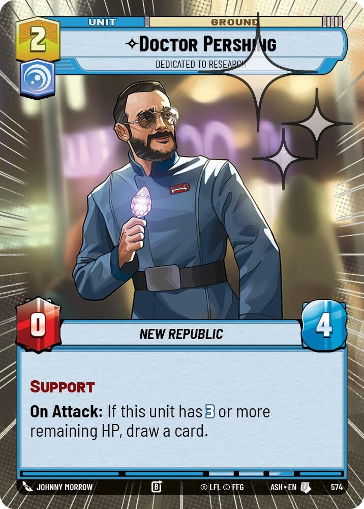Image for Doctor Pershing - Dedicated to Research (Hyperspace Foil) (574) (Ashes of the Empire) (ASH) - Star Wars: Unlimited