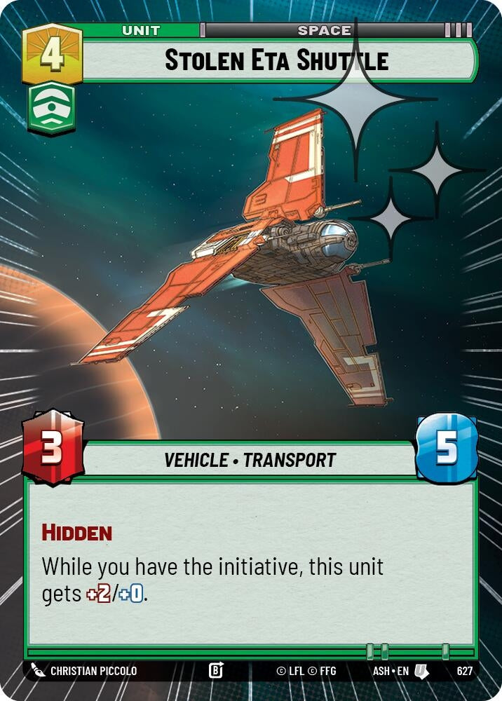 Image for Stolen Eta Shuttle (Hyperspace Foil) (627) (Ashes of the Empire) (ASH) - Star Wars: Unlimited