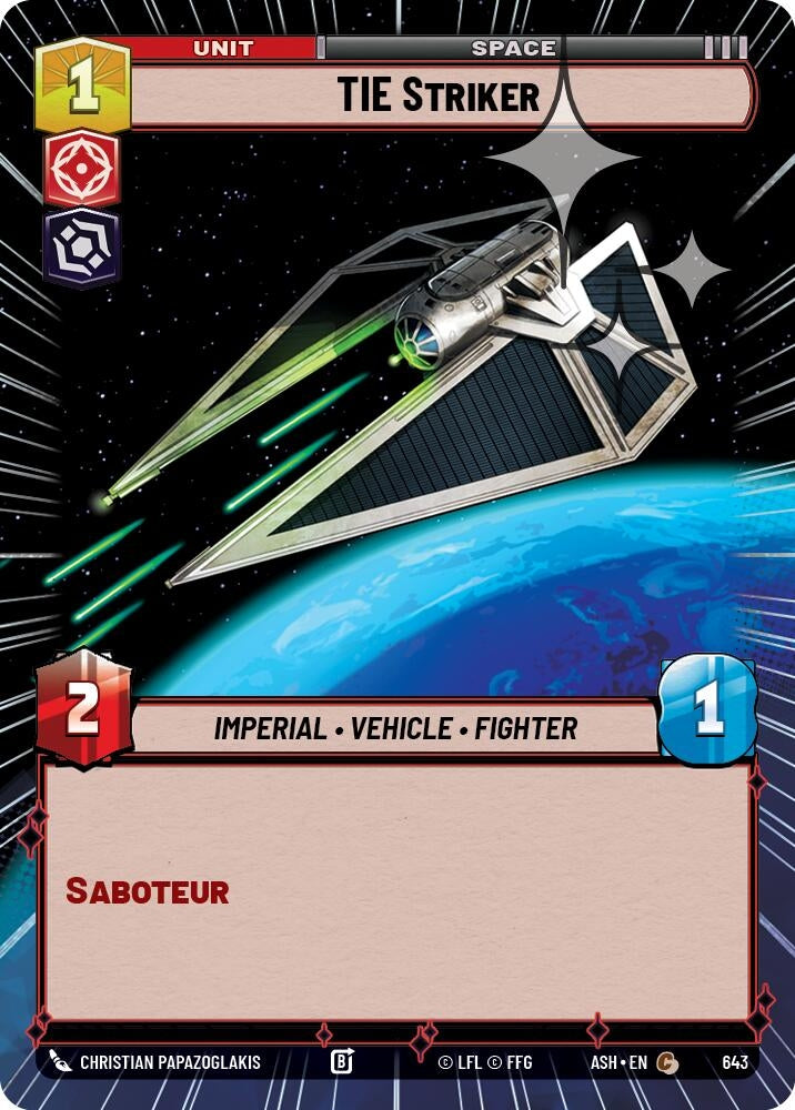 Image for TIE Striker (Hyperspace Foil) (643) (Ashes of the Empire) (ASH) - Star Wars: Unlimited