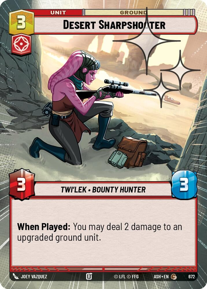 Image for Desert Sharpshooter (Hyperspace Foil) (672) (Ashes of the Empire) (ASH) - Star Wars: Unlimited