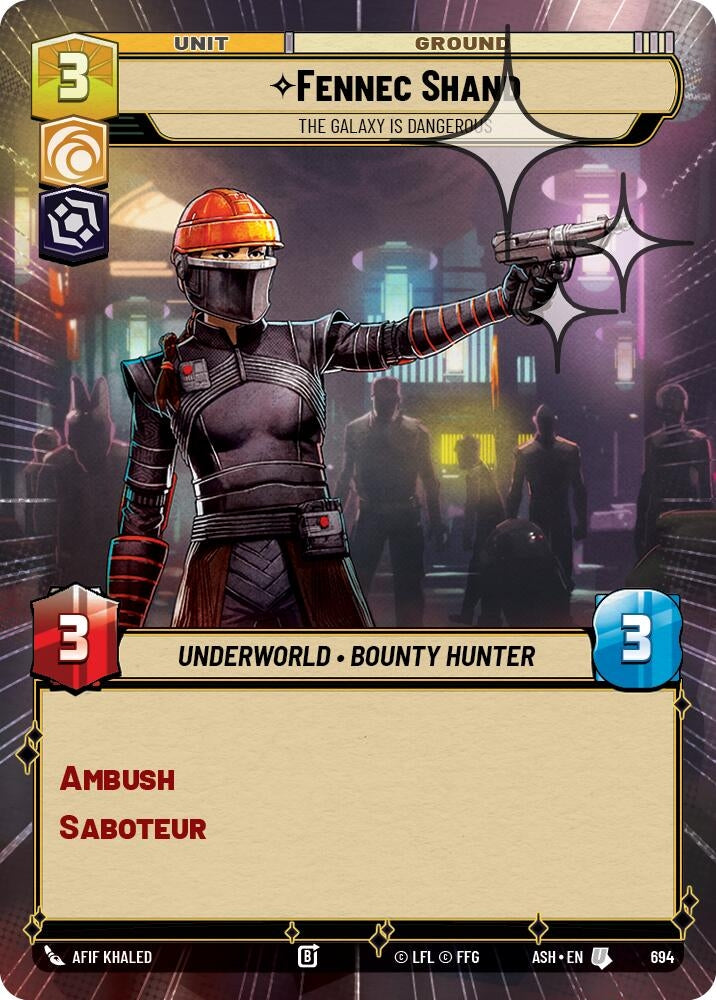 Image for Fennec Shand - The Galaxy Is Dangerous (Hyperspace Foil) (694) (Ashes of the Empire) (ASH) - Star Wars: Unlimited