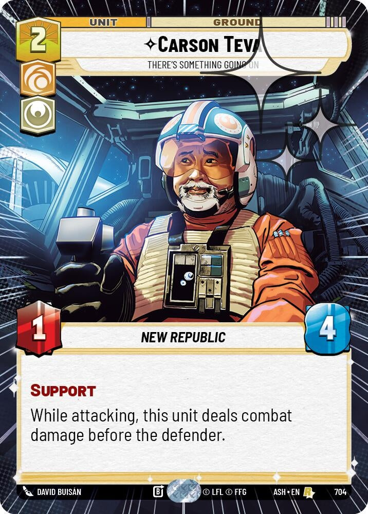 Image for Carson Teva - There's Something Going On (Hyperspace Foil) (704) (Ashes of the Empire) (ASH) - Star Wars: Unlimited