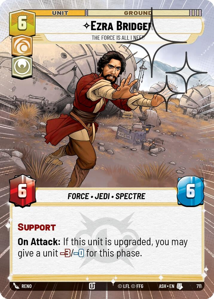 Image for Ezra Bridger - The Force is All I Need (Hyperspace Foil) (711) (Ashes of the Empire) (ASH) - Star Wars: Unlimited