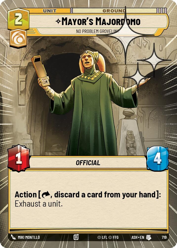 Image for Mayor's Majordomo - No Problem Groveling (Hyperspace Foil) (719) (Ashes of the Empire) (ASH) - Star Wars: Unlimited