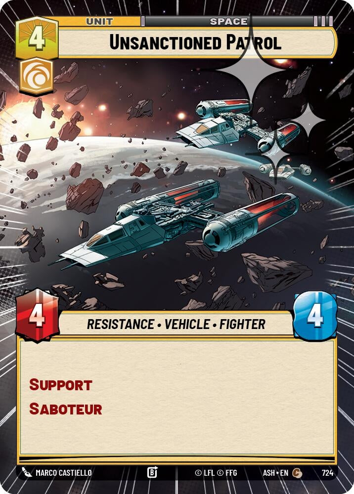 Image for Unsanctioned Patrol (Hyperspace Foil) (724) (Ashes of the Empire) (ASH) - Star Wars: Unlimited