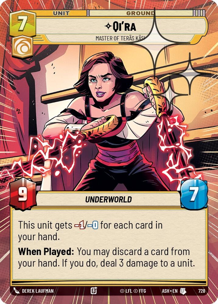 Image for Qi'ra - Master of Teras Kasi (Hyperspace Foil) (728) (Ashes of the Empire) (ASH) - Star Wars: Unlimited
