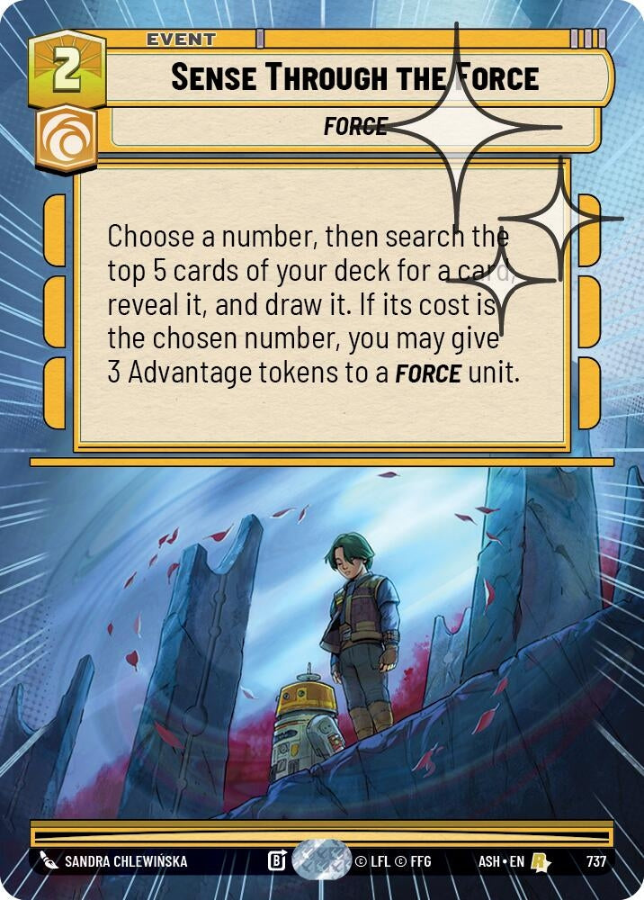 Image for Sense Through the Force (Hyperspace Foil) (737) (Ashes of the Empire) (ASH) - Star Wars: Unlimited
