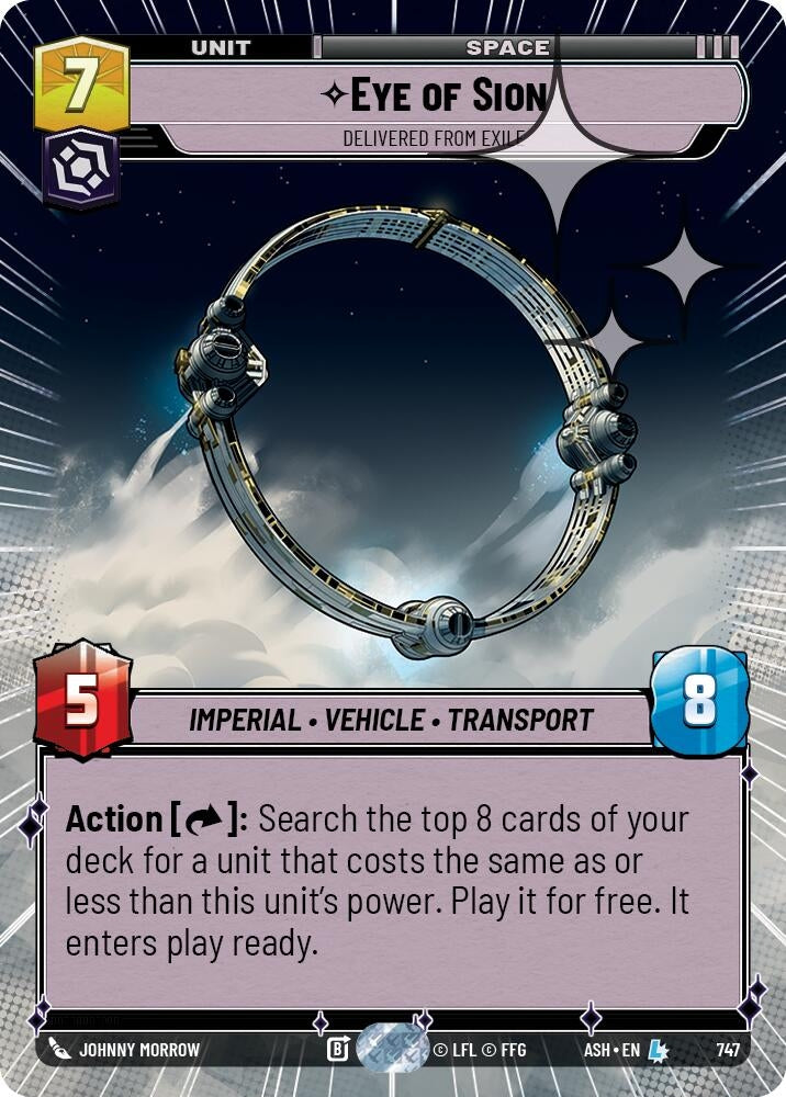 Image for Eye of Sion - Delivered from Exile (Hyperspace Foil) (747) (Ashes of the Empire) (ASH) - Star Wars: Unlimited