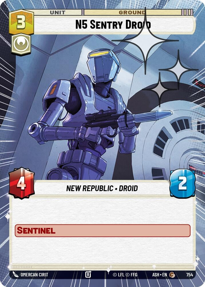 Image for N5 Sentry Droid (Hyperspace Foil) (754) (Ashes of the Empire) (ASH) - Star Wars: Unlimited