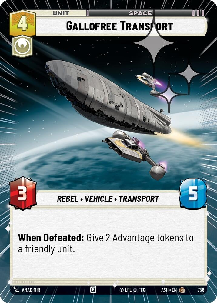 Image for Gallofree Transport (Hyperspace Foil) (756) (Ashes of the Empire) (ASH) - Star Wars: Unlimited