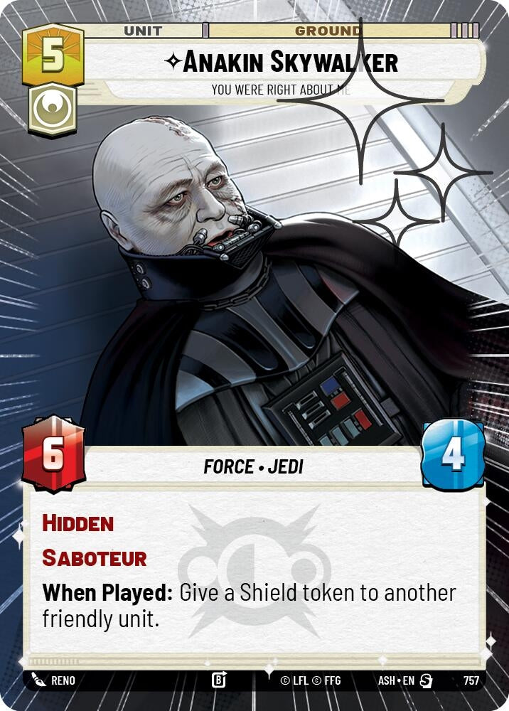 Image for Anakin Skywalker - You Were Right About Me (Hyperspace Foil) (757) (Ashes of the Empire) (ASH) - Star Wars: Unlimited