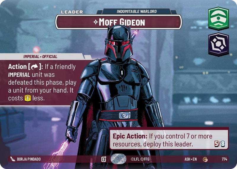 Image for Moff Gideon - Indomitable Warlord (Showcase) (774) (Ashes of the Empire) (ASH) - Star Wars: Unlimited