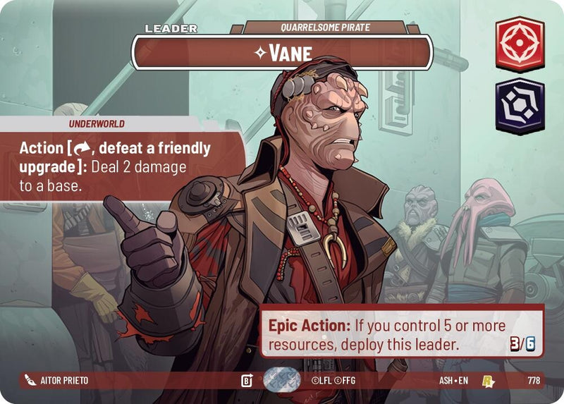 Image for Vane - Quarrelsome Pirate (Showcase) (778) (Ashes of the Empire) (ASH) - Star Wars: Unlimited