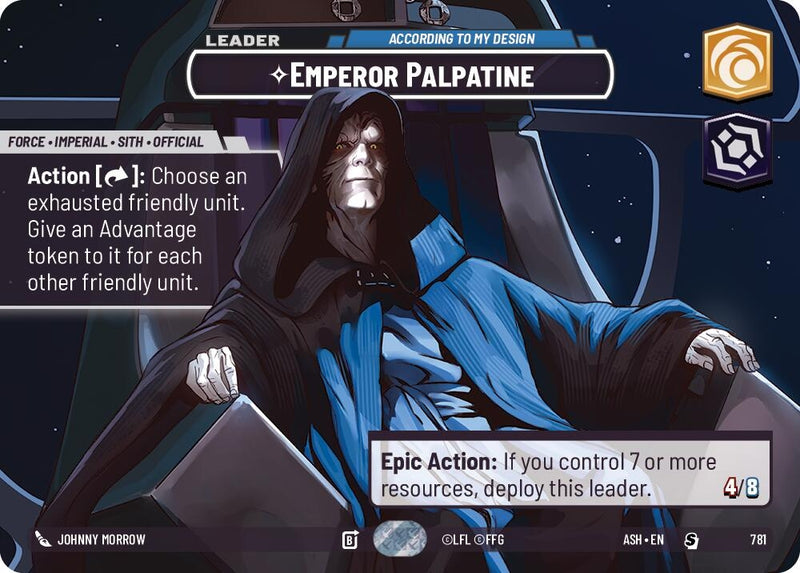 Image for Emperor Palpatine - According to My Design (Showcase) (781) (Ashes of the Empire) (ASH) - Star Wars: Unlimited