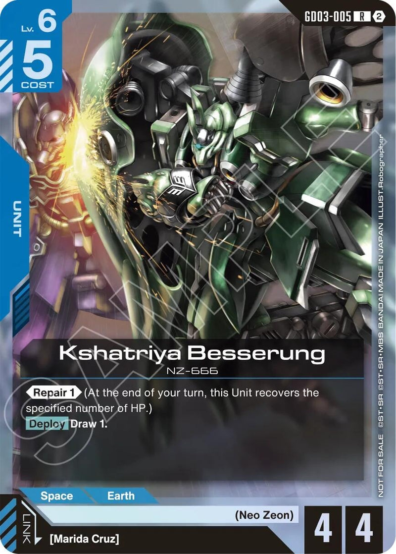 Image for Kshatriya Besserung (Store Tournament Participation Pack 05) (GD03-005) (Gundam Promotional Cards) (GCG-PR) - Gundam Card Game