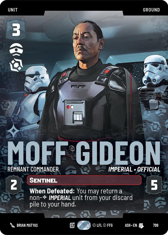 Image for Moff Gideon - Remnant Commander (Prestige) (799) (Ashes of the Empire) (ASH) - Star Wars: Unlimited