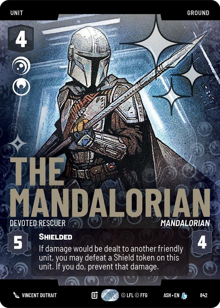 Image for The Mandalorian - Devoted Rescuer (Prestige Foil) (842) (Ashes of the Empire) (ASH) - Star Wars: Unlimited