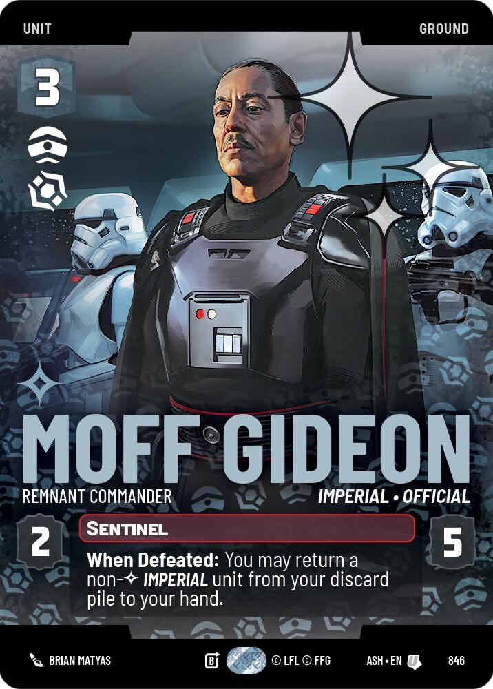 Image for Moff Gideon - Remnant Commander (Prestige Foil) (846) (Ashes of the Empire) (ASH) - Star Wars: Unlimited