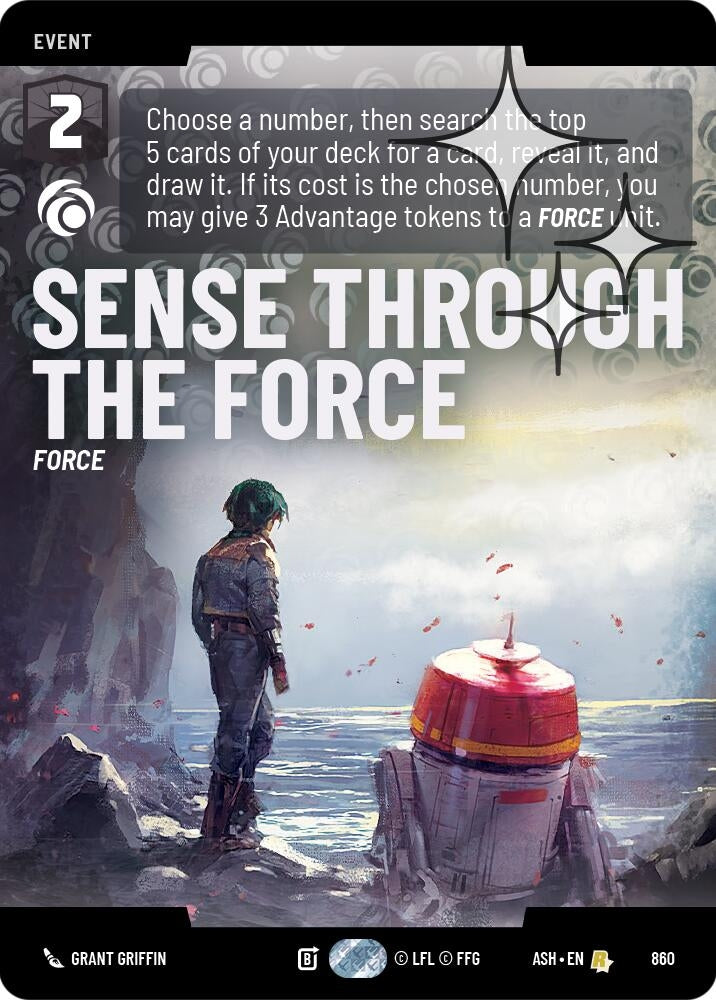 Image for Sense Through the Force (Prestige Foil) (860) (Ashes of the Empire) (ASH) - Star Wars: Unlimited