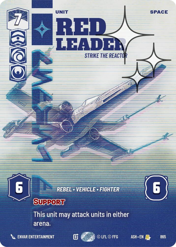 Image for Red Leader - Strike the Reactor (Prestige Foil) (865) (Ashes of the Empire) (ASH) - Star Wars: Unlimited