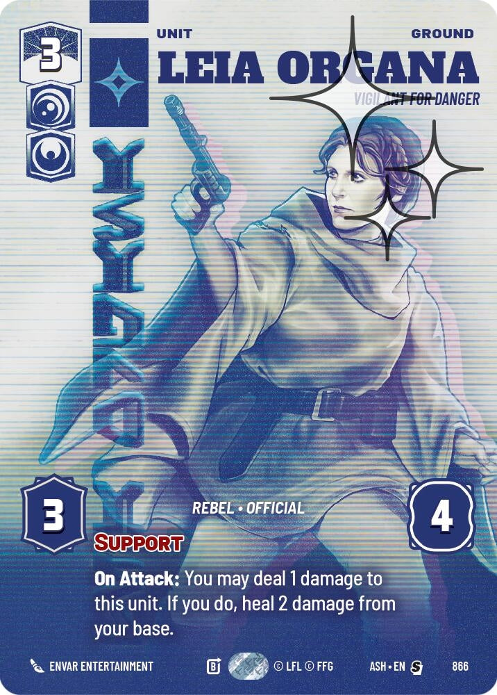 Image for Leia Organa - Vigilant for Danger (Prestige Foil) (866) (Ashes of the Empire) (ASH) - Star Wars: Unlimited