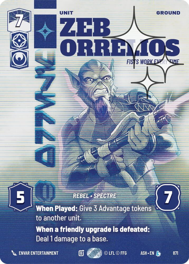 Image for Zeb Orrelios - Fists Work Every Time (Prestige Foil) (871) (Ashes of the Empire) (ASH) - Star Wars: Unlimited