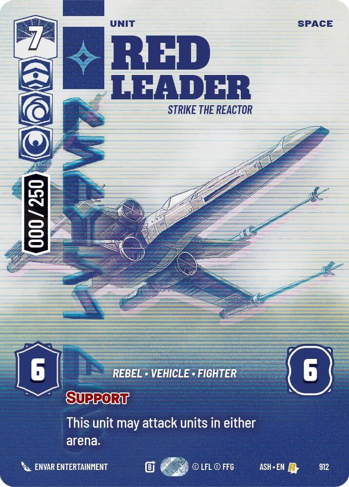 Image for Red Leader - Strike the Reactor (Serialized) (912) (Ashes of the Empire) (ASH) - Star Wars: Unlimited