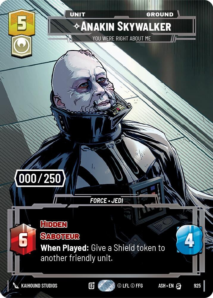Image for Anakin Skywalker - You Were Right About Me (Serialized) (925) (Ashes of the Empire) (ASH) - Star Wars: Unlimited