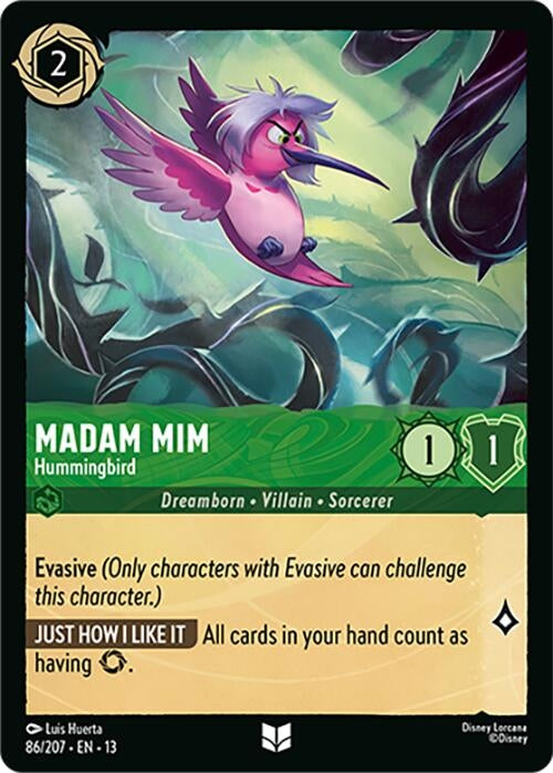 Image for Madam Mim - Hummingbird (86/204) (Attack of the Vine!) (13) - Disney Lorcana