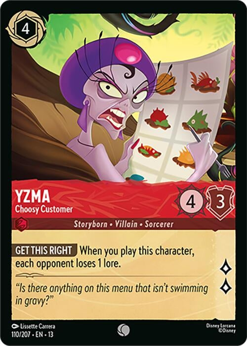 Image for Yzma - Choosy Customer (110/204) (Attack of the Vine!) (13) - Disney Lorcana