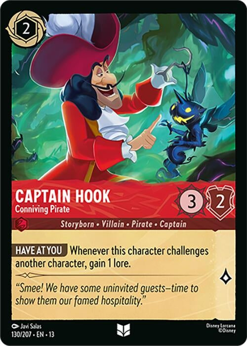 Image for Captain Hook - Conniving Pirate (130/204) (Attack of the Vine!) (13) - Disney Lorcana