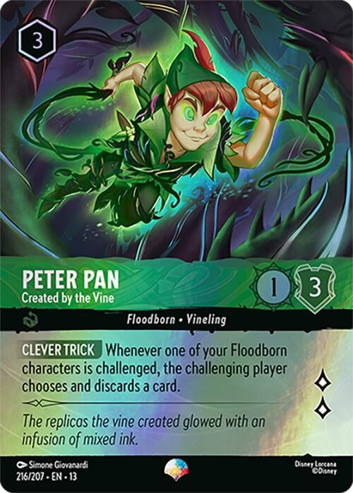Image for Peter Pan - Created by the Vine (Epic) (216/204) (Attack of the Vine!) (13) - Disney Lorcana