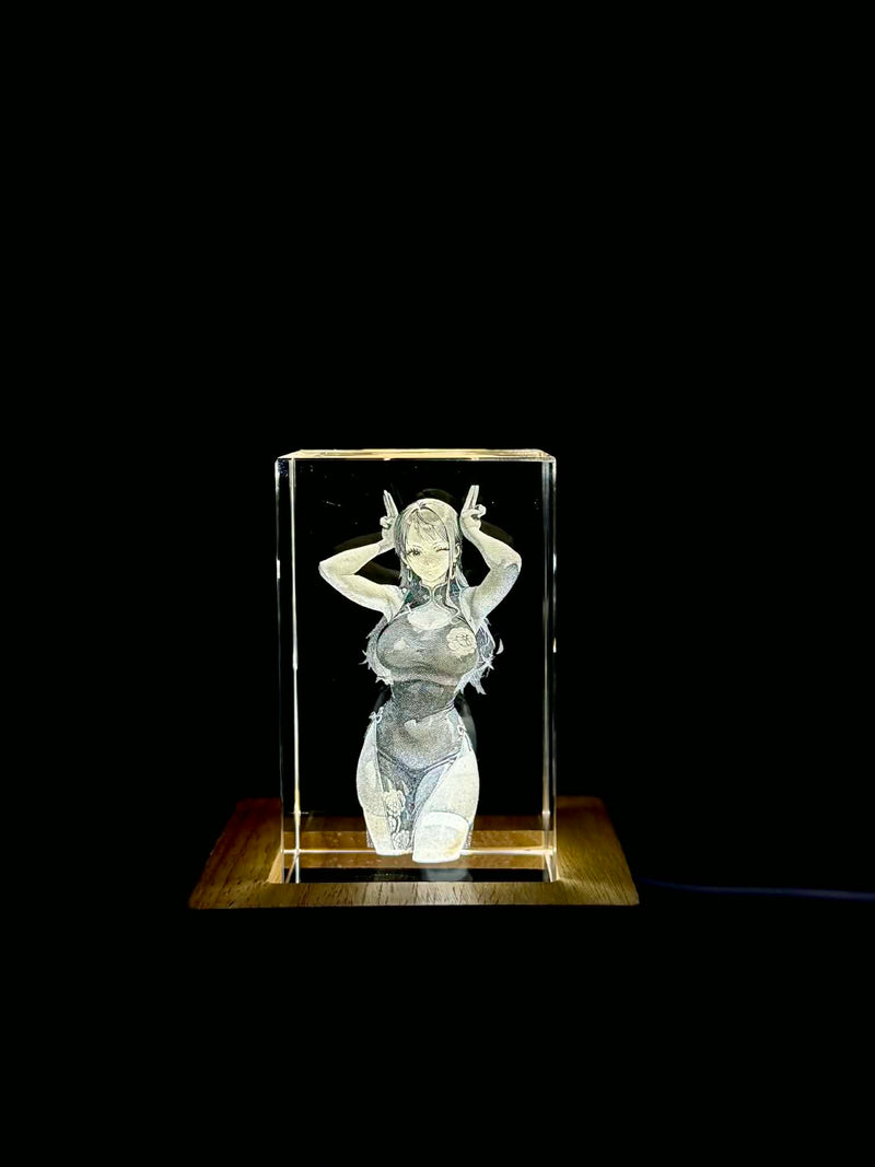 Nami Kimono 3D Crystal Engraving – One Piece Anime Laser Crystal Display