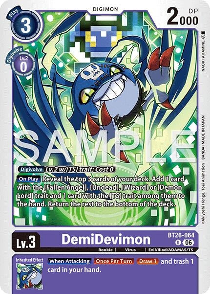 Image for DemiDevimon (BT26-064 U) (Timeless Bonds) (BT-26) - Digimon Card Game