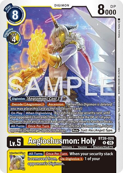 Image for Aegiochusmon: Holy (BT26-029 R) (Timeless Bonds) (BT-26) - Digimon Card Game