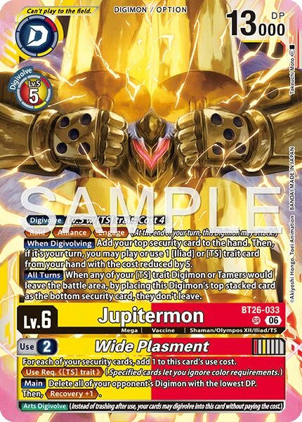 Image for Jupitermon // Wide Plasmet (BT26-033 SR) (Timeless Bonds) (BT-26) - Digimon Card Game