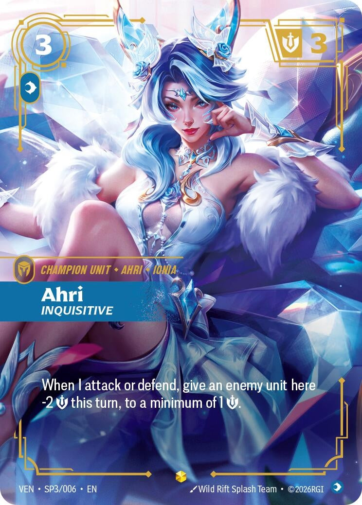 Image for Ahri - Inquisitive (SP3/006) (Vendetta) (VEN) - Riftbound: League of Legends Trading Card Game