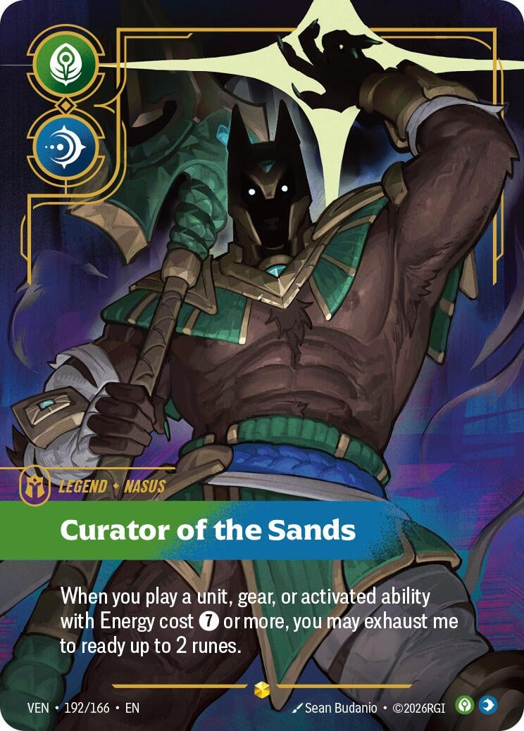Image for Nasus - Curator of the Sands (Overnumbered) (192/166) (Vendetta) (VEN) - Riftbound: League of Legends Trading Card Game