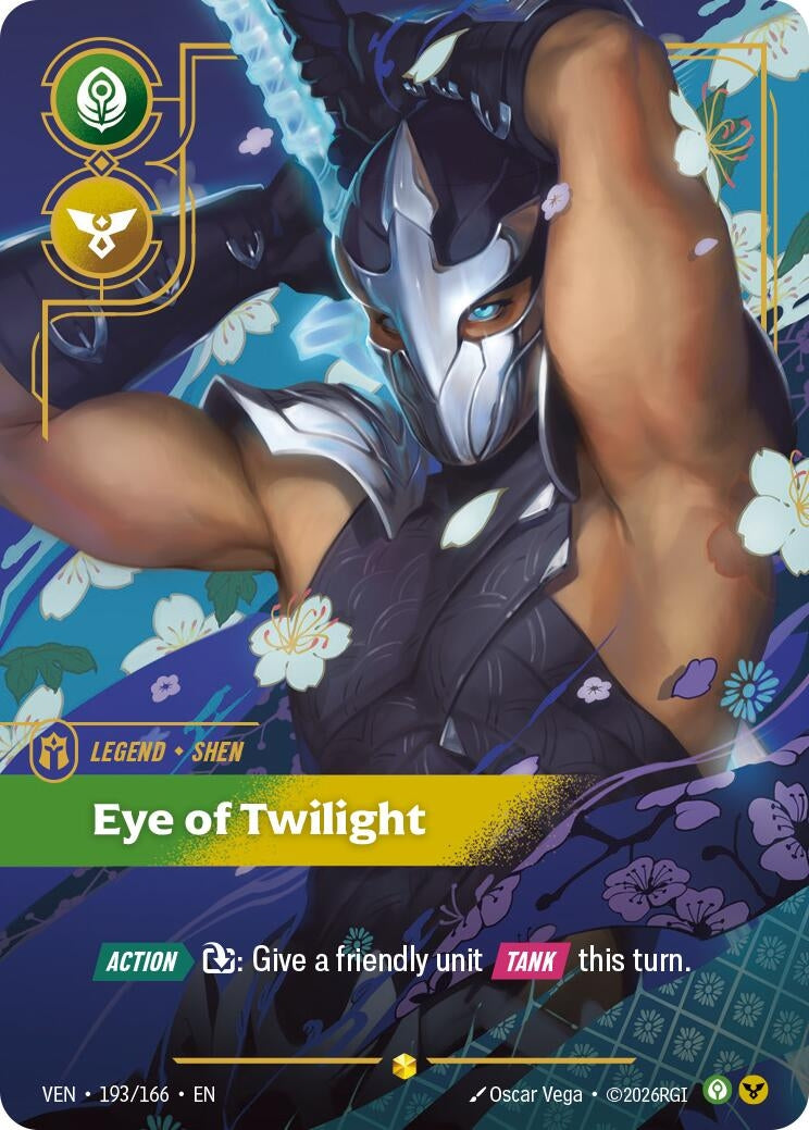 Image for Shen - Eye of Twilight (Overnumbered) (193/166) (Vendetta) (VEN) - Riftbound: League of Legends Trading Card Game