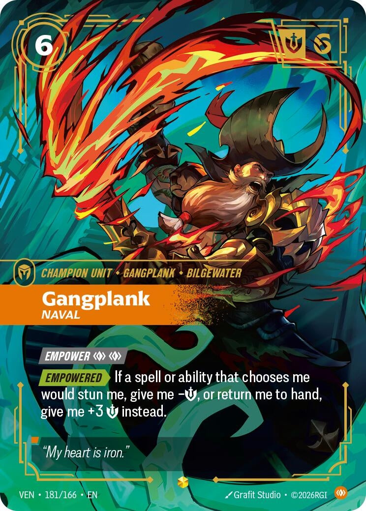 Image for Gangplank - Naval (Overnumbered) (181/166) (Vendetta) (VEN) - Riftbound: League of Legends Trading Card Game