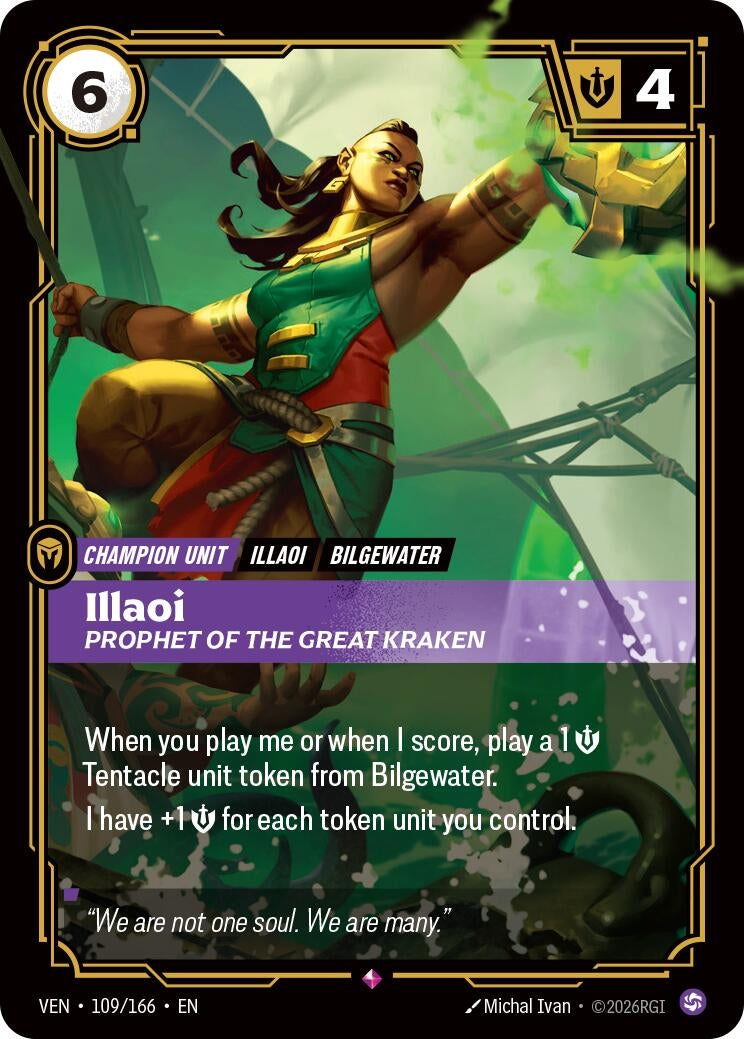 Image for Illaoi - Prophet of the Great Kraken (109/166) (Vendetta) (VEN) - Riftbound: League of Legends Trading Card Game