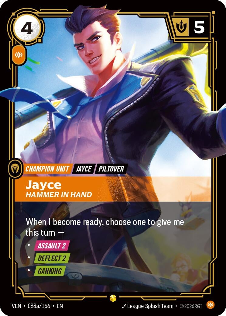 Image for Jayce - Hammer in Hand (Alternate Art) (088a/166) (Vendetta) (VEN) - Riftbound: League of Legends Trading Card Game