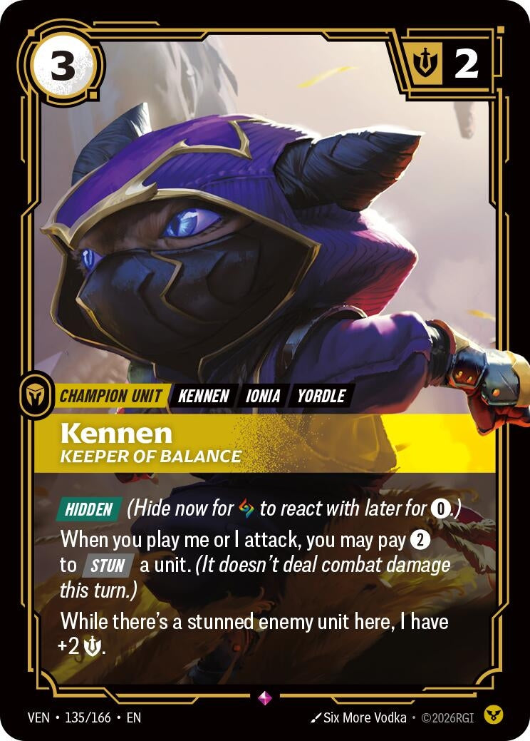 Image for Kennen - Keeper of Balance (135/166) (Vendetta) (VEN) - Riftbound: League of Legends Trading Card Game