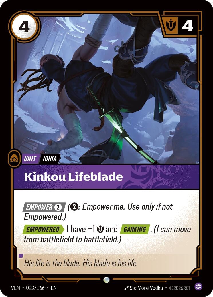 Image for Kinkou Lifeblade (093/166) (Vendetta) (VEN) - Riftbound: League of Legends Trading Card Game