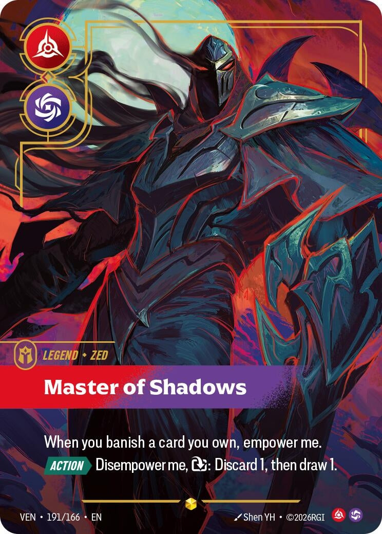 Image for Zed - Master of Shadows (Overnumbered) (191/166) (Vendetta) (VEN) - Riftbound: League of Legends Trading Card Game
