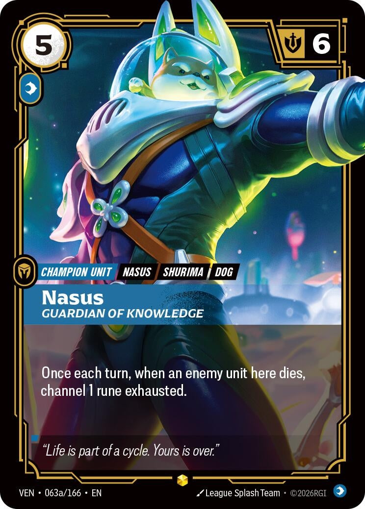 Image for Nasus - Guardian of Knowledge (Alternate Art) (063a/166) (Vendetta) (VEN) - Riftbound: League of Legends Trading Card Game
