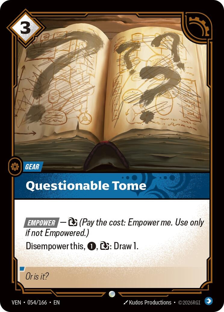 Image for Questionable Tome (054/166) (Vendetta) (VEN) - Riftbound: League of Legends Trading Card Game