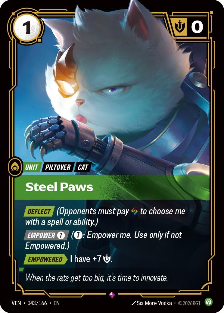 Image for Steel Paws (043/166) (Vendetta) (VEN) - Riftbound: League of Legends Trading Card Game
